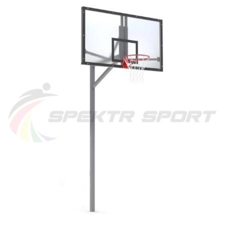 Купить Стойка баскетбольная уличная упрощенная со щитом из оргстекла, кольцом и сеткой SP D 412 в Стараякупавне 
