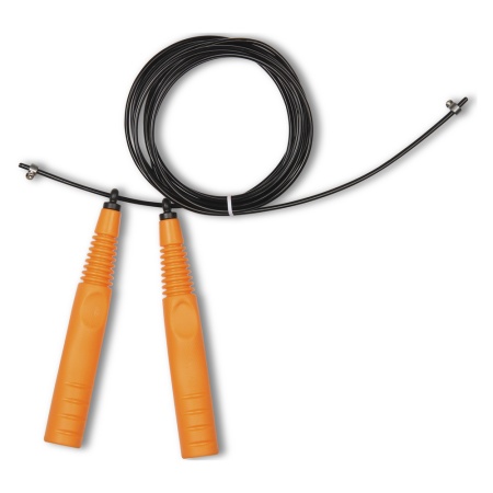 Купить Скакалка высокооборотная Кроссфит стальной шнур в оплетке 2.9 м чёрно-оранжевая в Стараякупавне 
